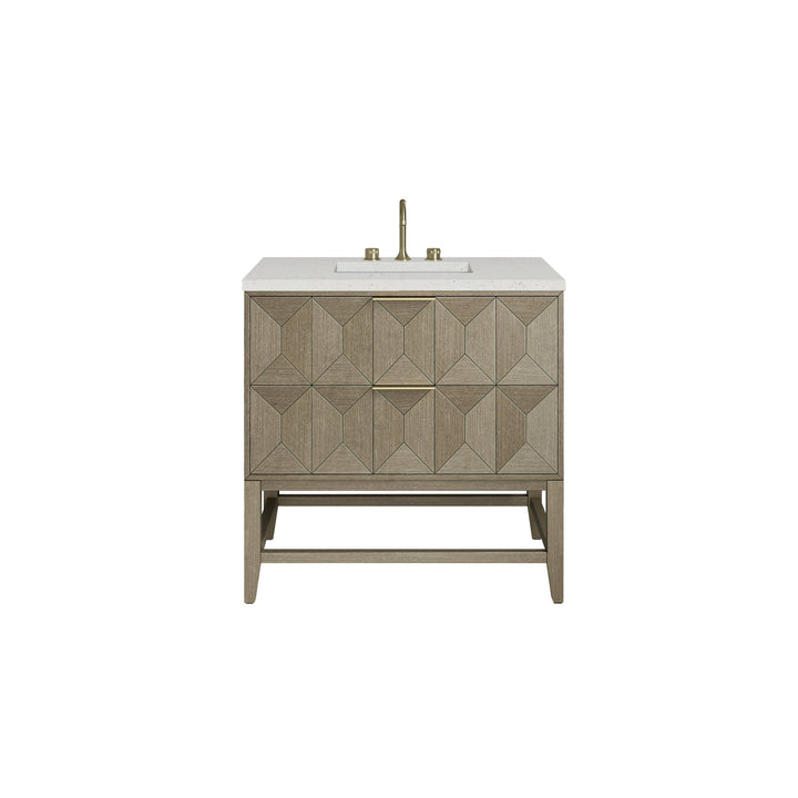Emmeline 36" Single Vanity, Pebble Oak w/ 3 CM Lime Delight Top