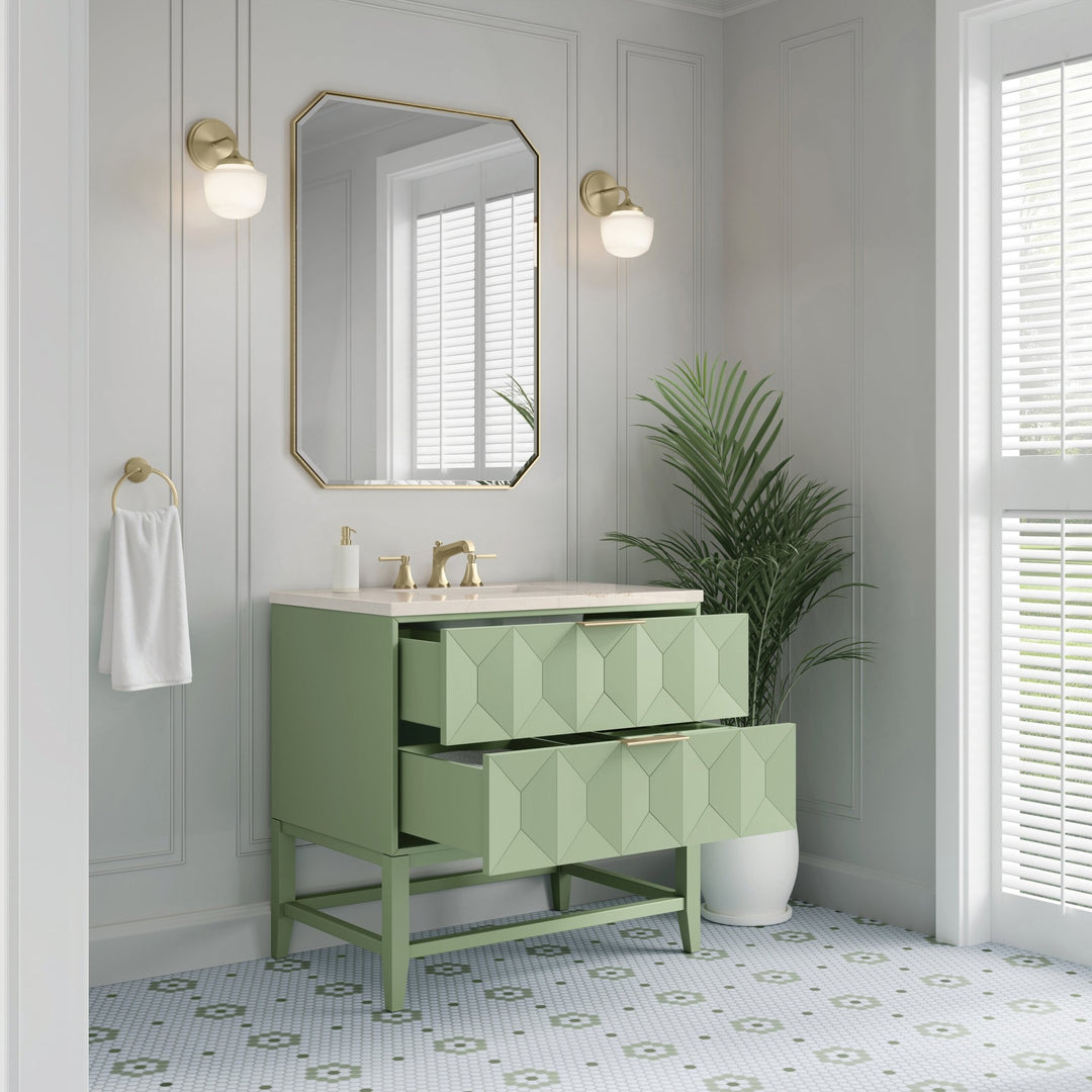 Emmeline 36" Single Vanity, Pistachio w/ 3 CM Eternal Marfil Top