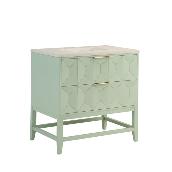 Emmeline 36" Single Vanity, Pistachio w/ 3 CM Eternal Marfil Top