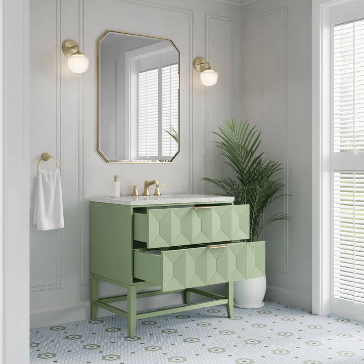 Emmeline 36" Single Vanity, Pistachio w/ 3 CM Lime Delight Top