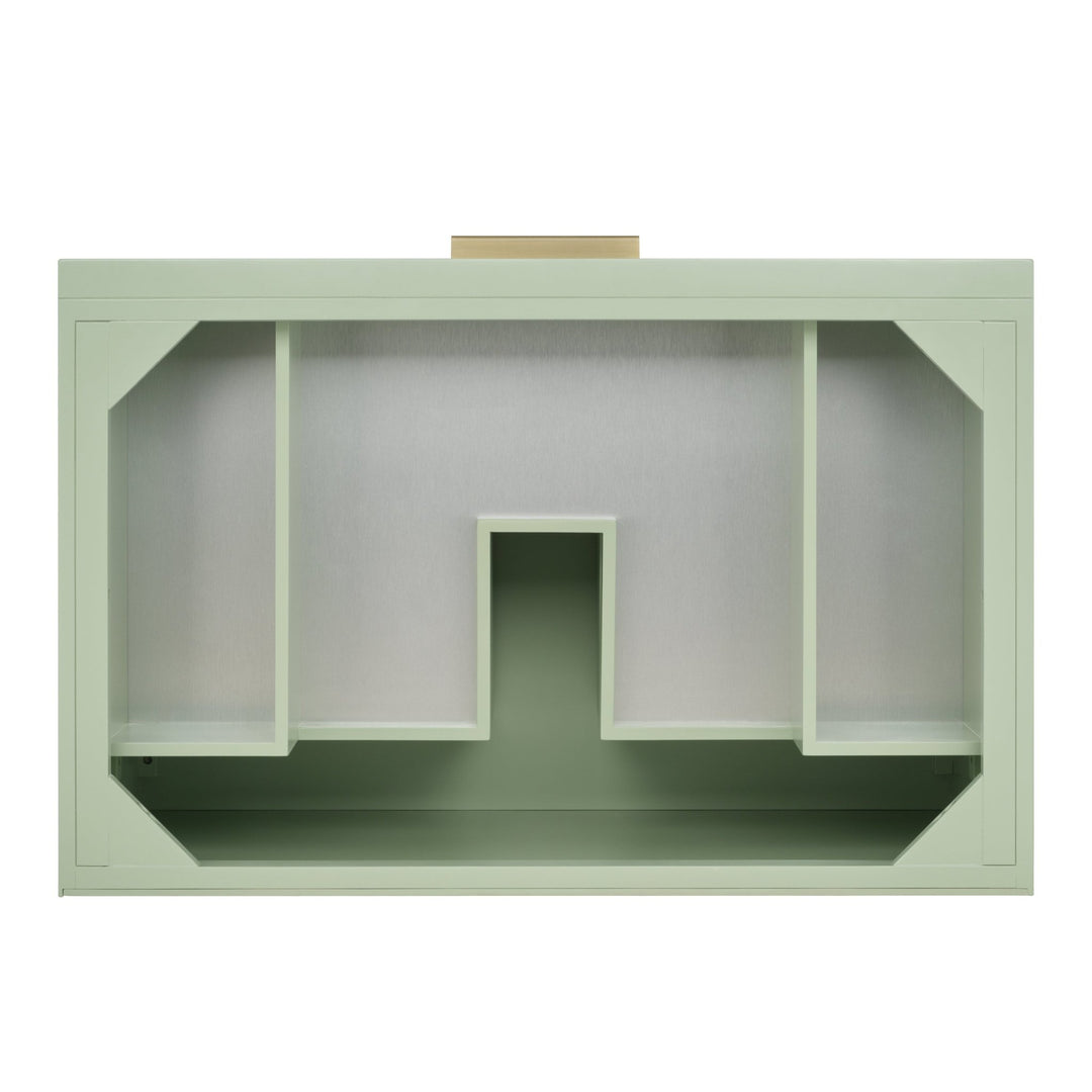Emmeline 36" Single Vanity, Pistachio w/ Single Hole 3 CM White Zeus Top & Backsplash