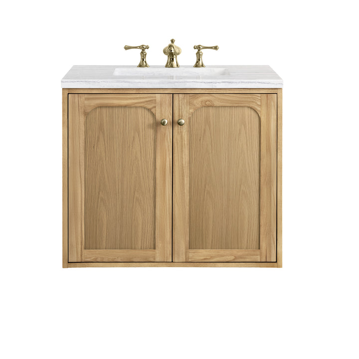 Laurent 30" Single Vanity, Light Natural Oak w/ 3 CM Arctic Fall Top