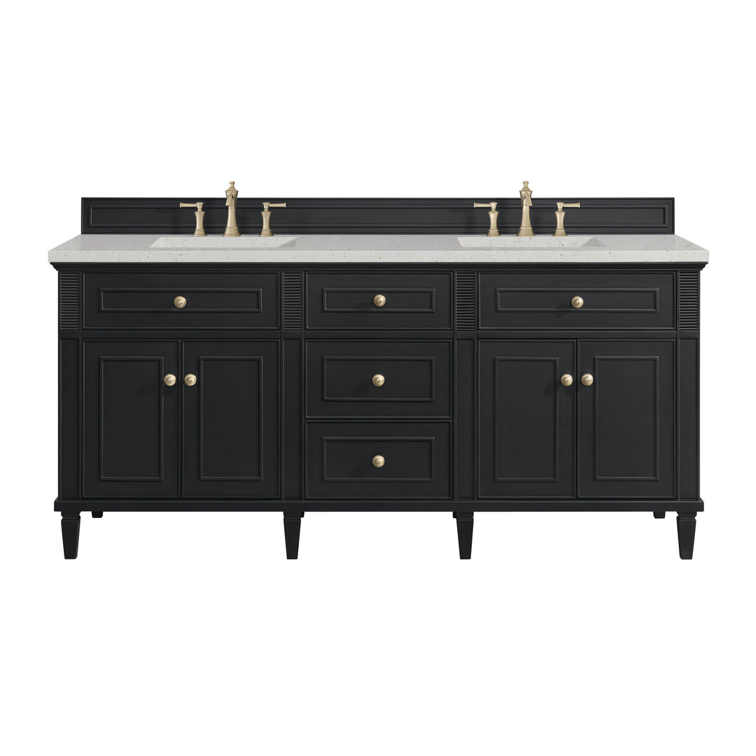 Lorelai 72" Double Vanity, Black Onyx w/ 3 CM Lime Delight Silestone Top