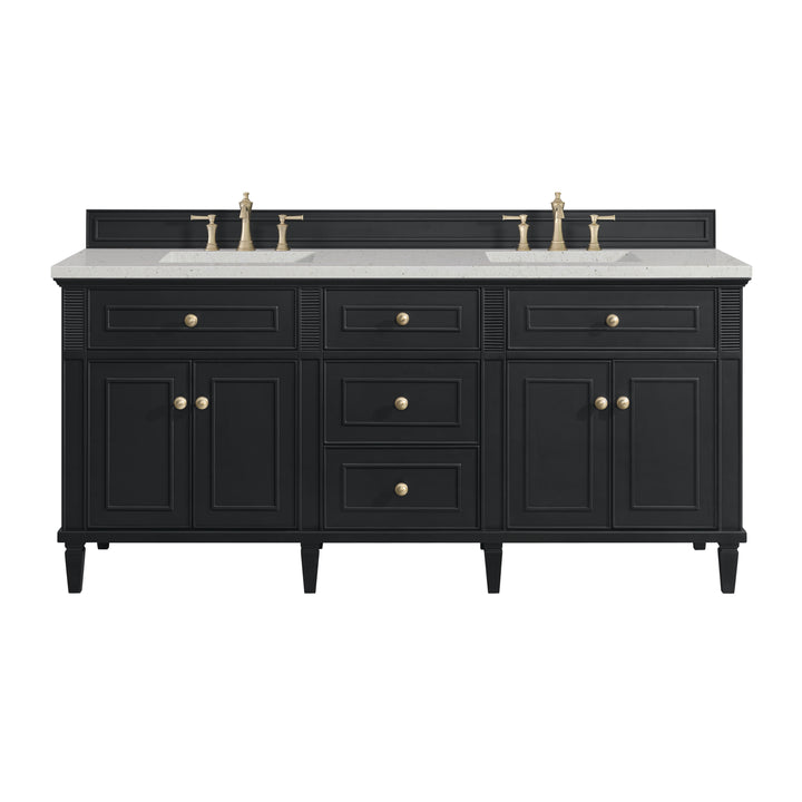 Lorelai 72" Double Vanity, Black Onyx w/ 3 CM Lime Delight Silestone Top