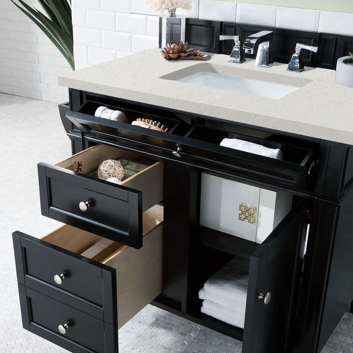 Brittany 36" Single Vanity, Black Onyx w/ 3 CM Lime Delight Silestone Top