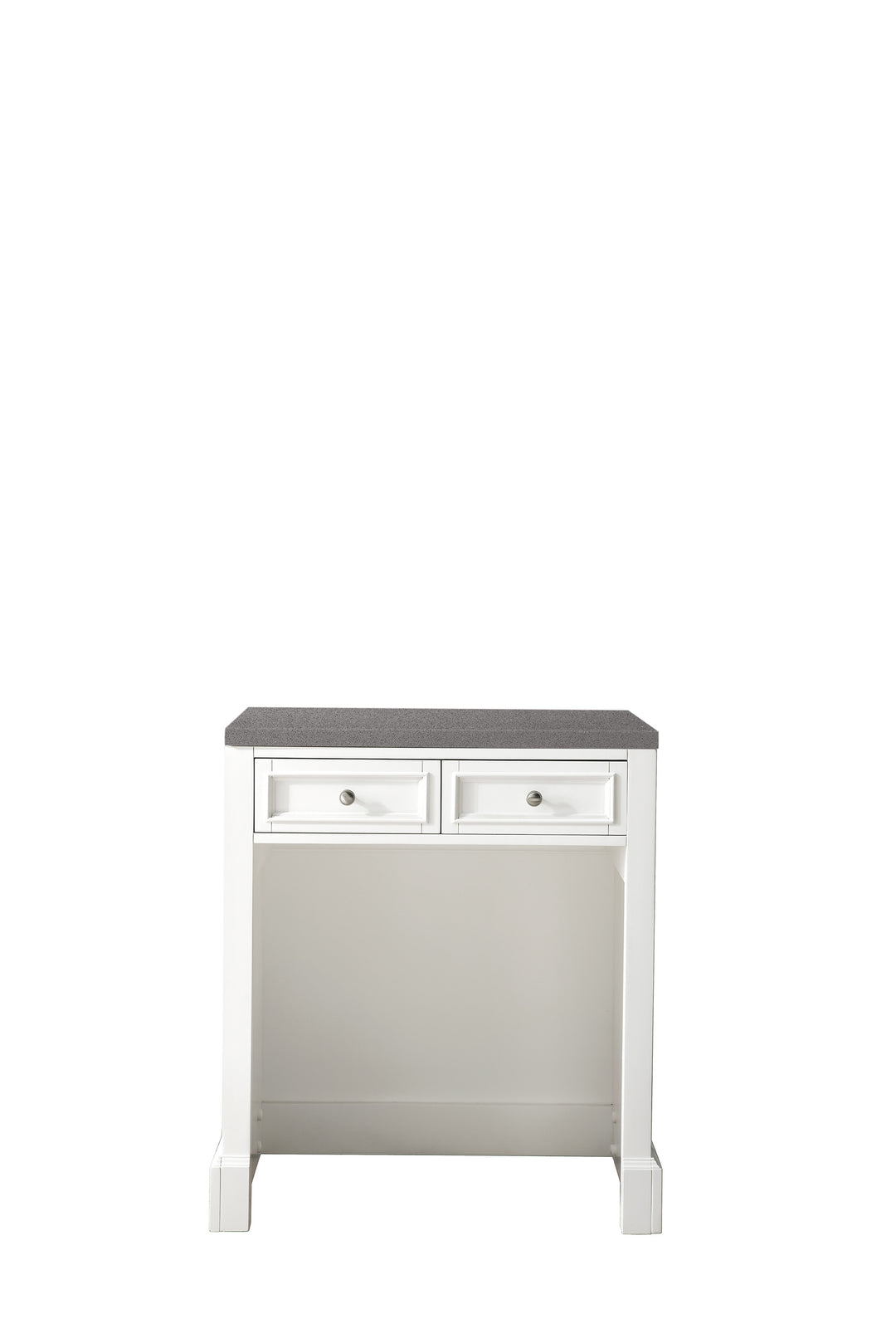 De Soto 30" Countertop Unit, Bright White w/ 3 CM Grey Expo Silestone Top