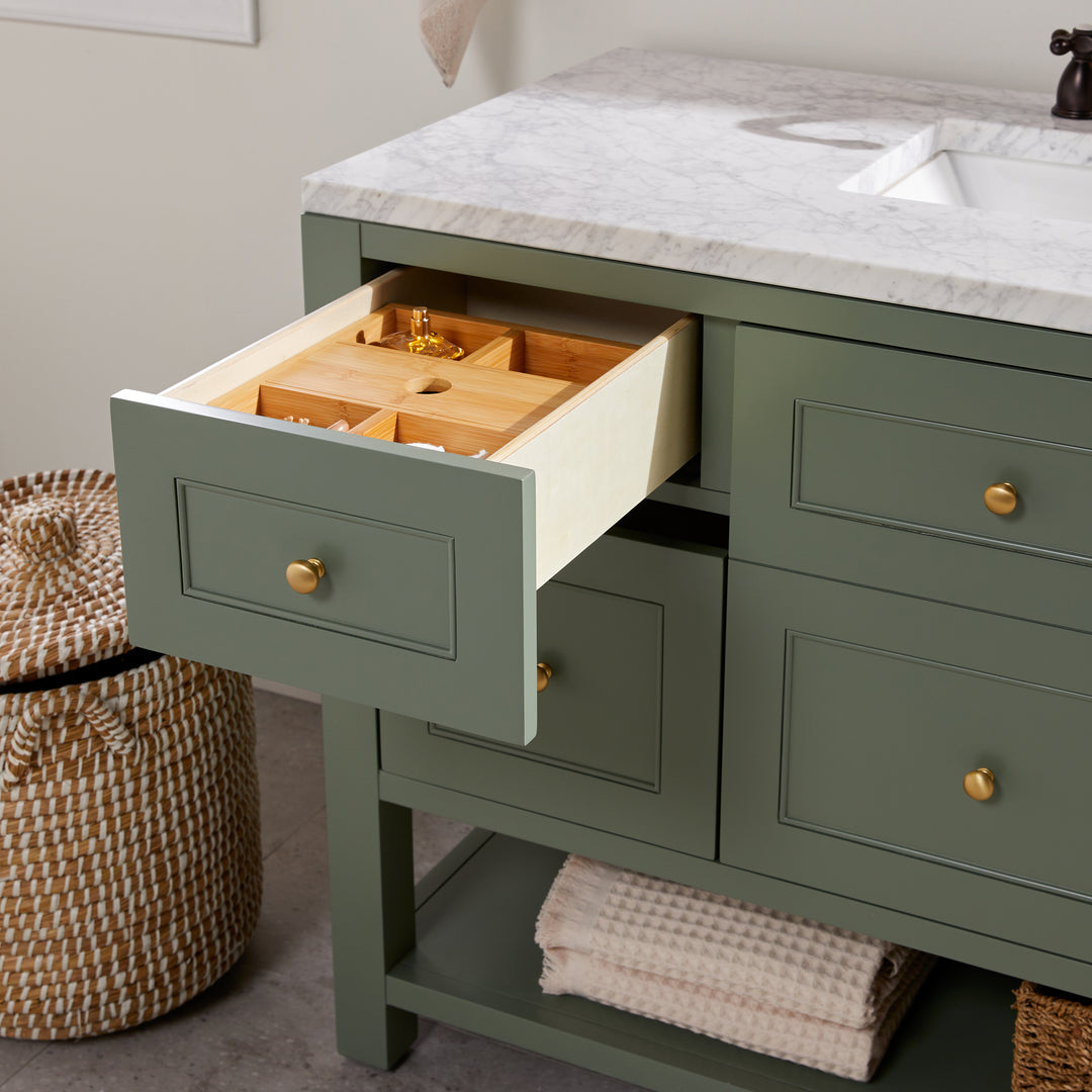 Breckenridge 48" Single Vanity, Smokey Celadon w/ 3 CM Arctic Fall Top