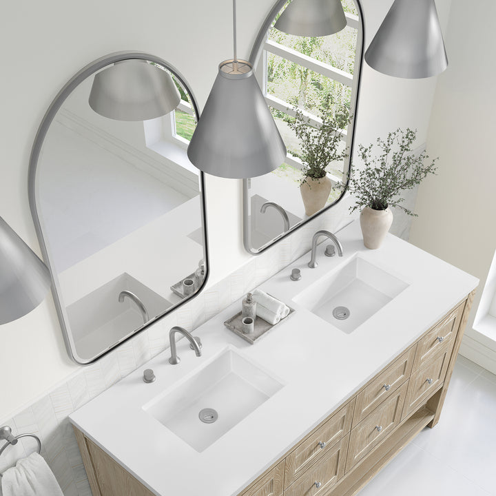 Rohe 24" Arched Mirror, Satin Nickel