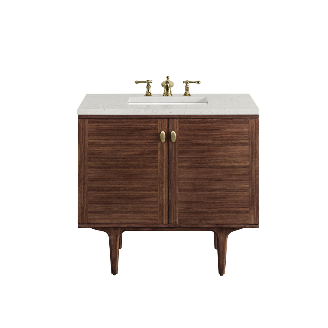 Amberly 36" Single Vanity, Mid-Century Walnut w/ 3 CM Lime Delight Top
