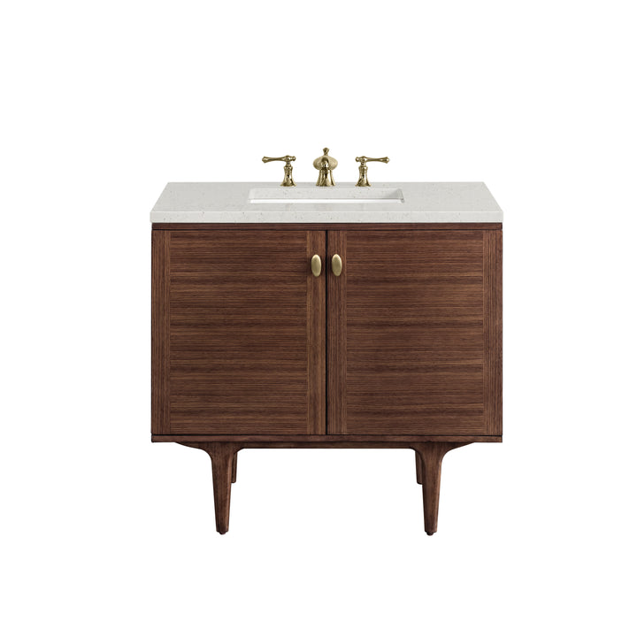 Amberly 36" Single Vanity, Mid-Century Walnut w/ 3 CM Lime Delight Top