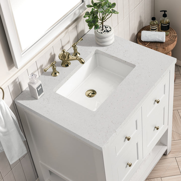 Breckenridge 30" Single Vanity, Bright White w/ 3 CM Lime Delight Top