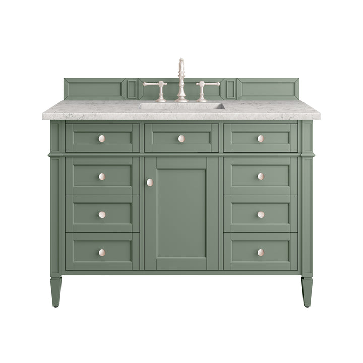 Brittany 48" Single Vanity, Smokey Celadon w/ 3 CM Eternal Jasmine Pearl Top