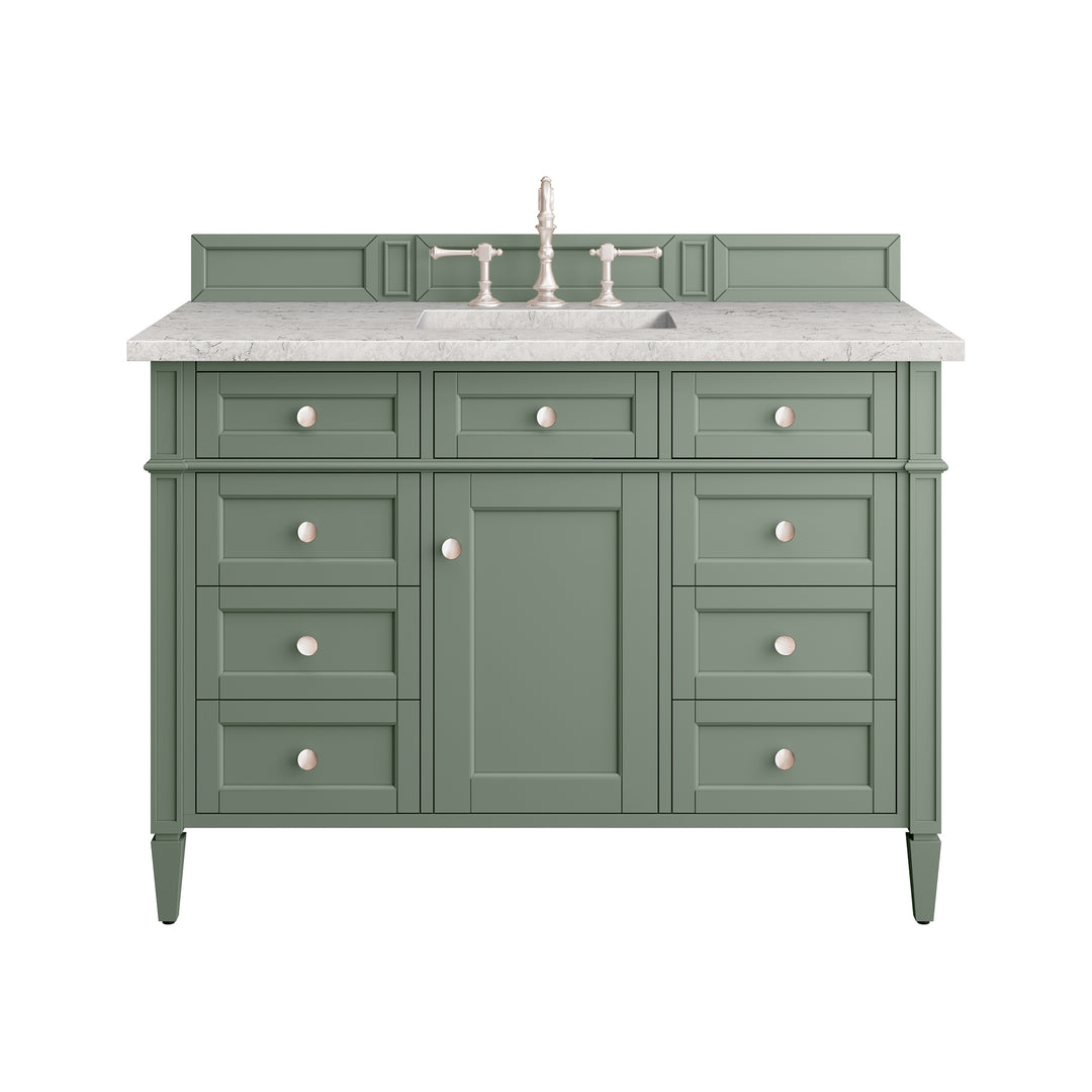 Brittany 48" Single Vanity, Smokey Celadon w/ 3 CM Eternal Jasmine Pearl Top w/FreePower Wireless Charger