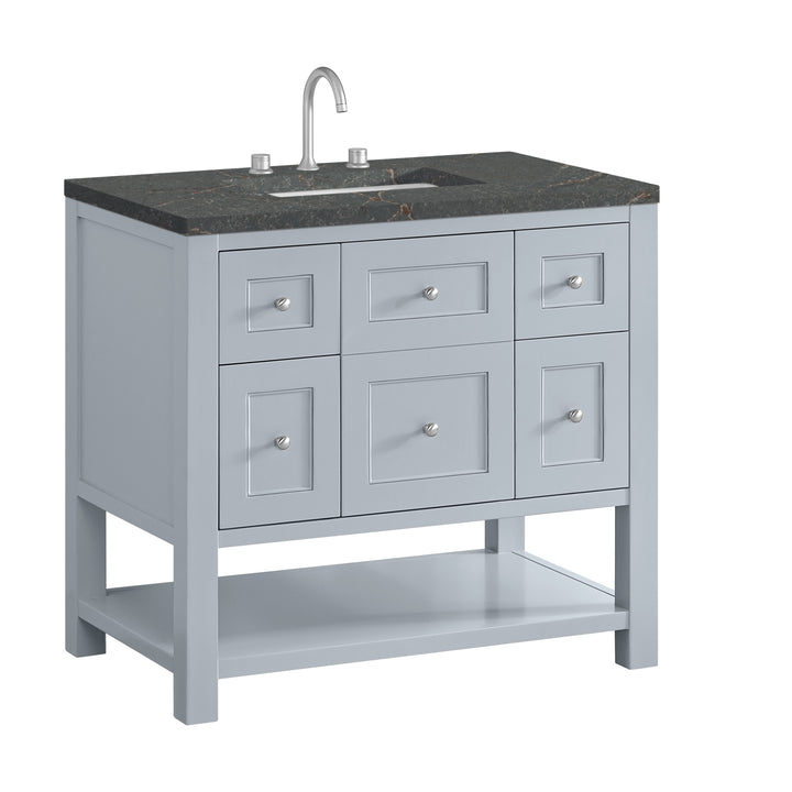 Breckenridge 36" Single Vanity, Serenity Blue, w/ 3 CM Parisien Bleu Quartz Top