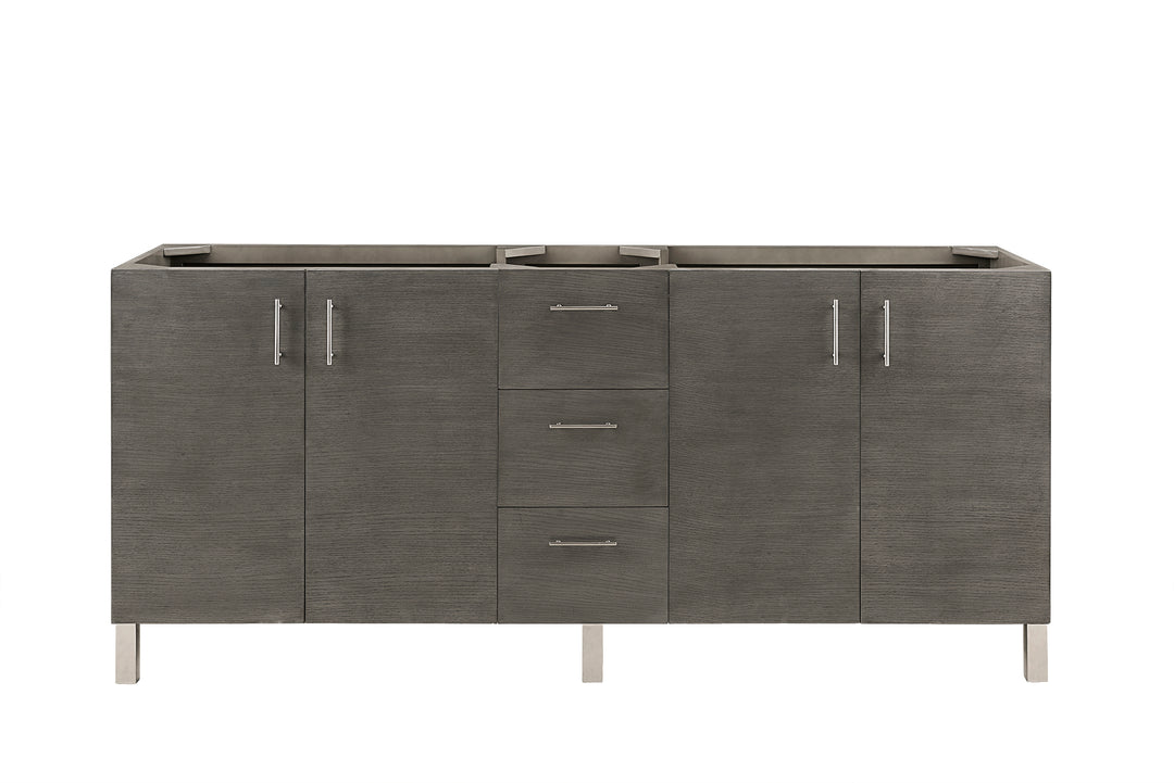 Metropolitan 72" Double Vanity Cabinet, Silver Oak