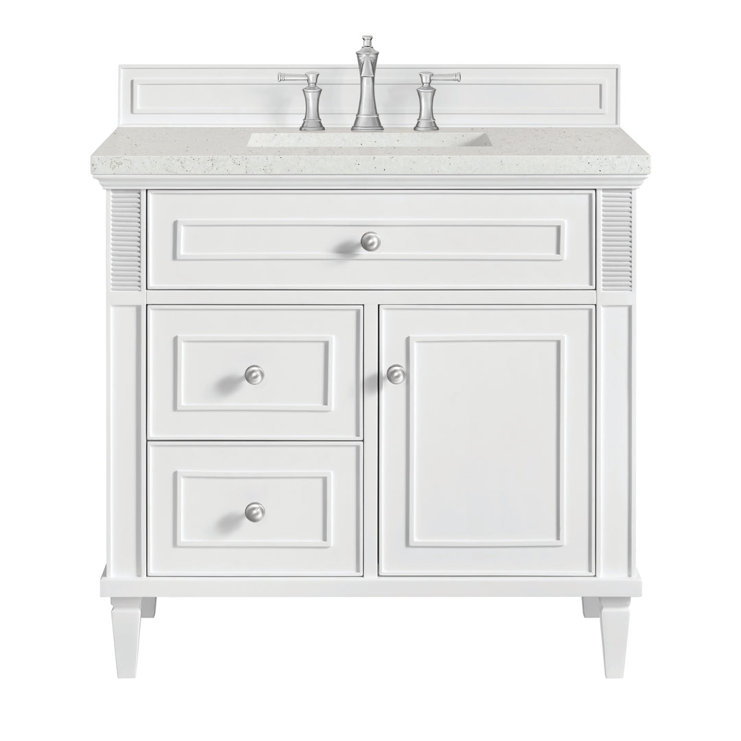 Lorelai 36" Single Vanity, Bright White w/ 3 CM Lime Delight Silestone Top