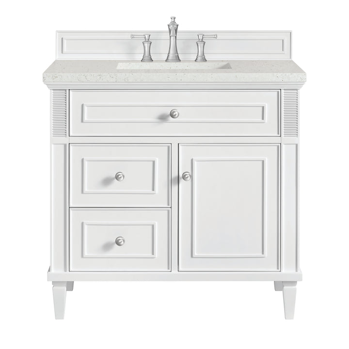 Lorelai 36" Single Vanity, Bright White w/ 3 CM Lime Delight Silestone Top