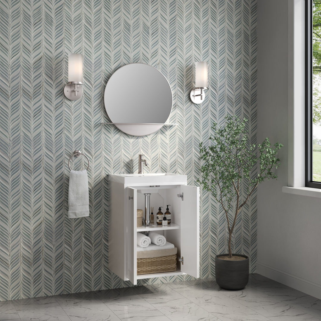 Chianti 20" Single Vanity, Glossy White w/ White Glossy Composite Stone Top