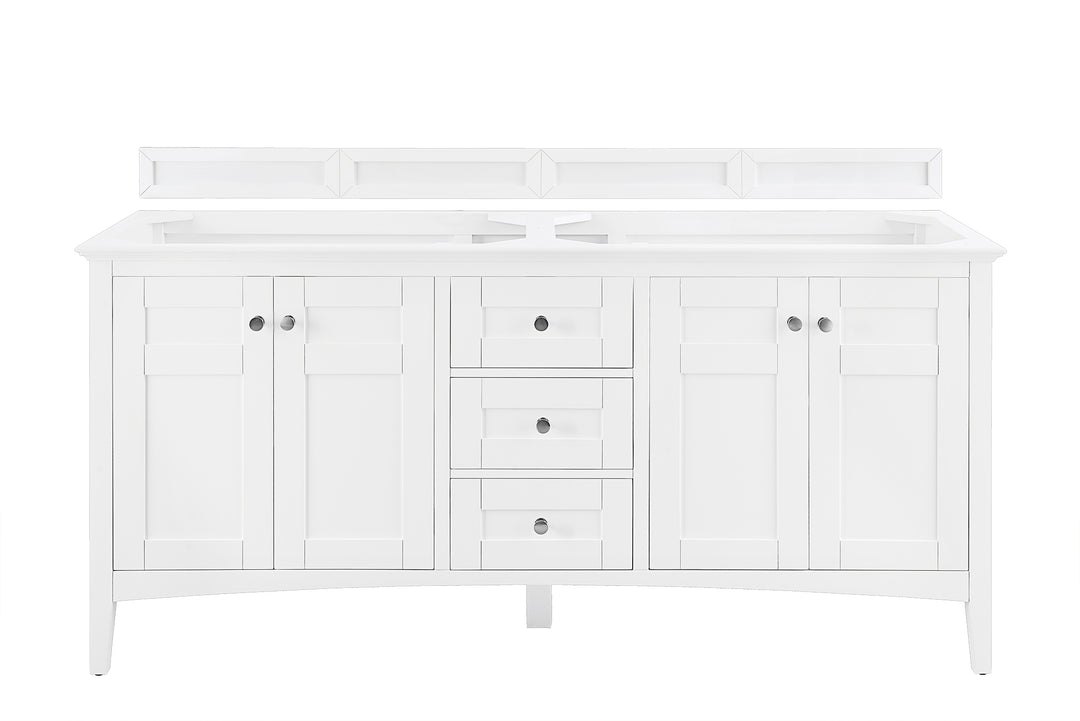 Palisades 72" Double Vanity Cabinet, Bright White