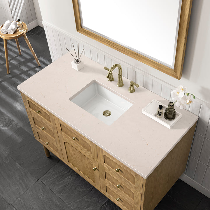Laurent 48" Single Vanity, Light Natural Oak w/ 3 CM Eternal Marfil Top
