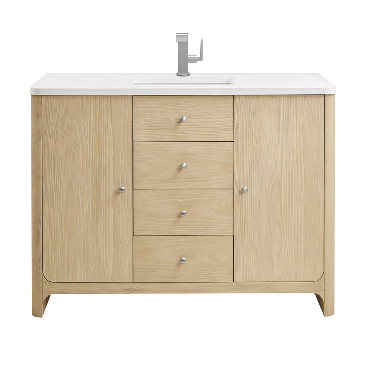 Gracyn 48" Single Vanity, Coastal Driftwood, w/ 3 CM White Zeus Quartz Top