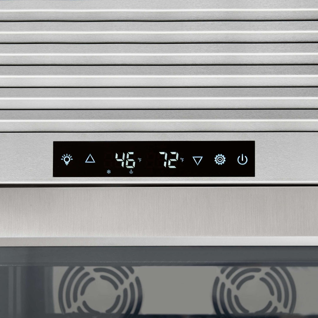 FORNO Abruzzo 48-Inch Dual Zone Wine Cellar, 102 Bottles, 24 cu. ft., Clear Acrylic Holders & Stainless Trim Shelves