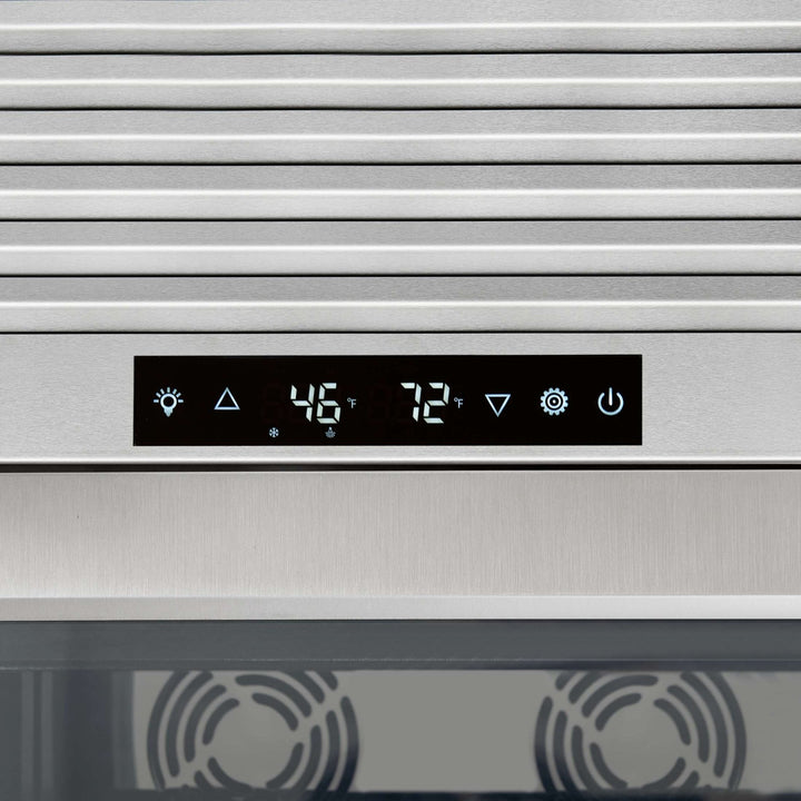 FORNO Abruzzo 48-Inch Dual Zone Wine Cellar, 102 Bottles, 24 cu. ft., Clear Acrylic Holders & Stainless Trim Shelves