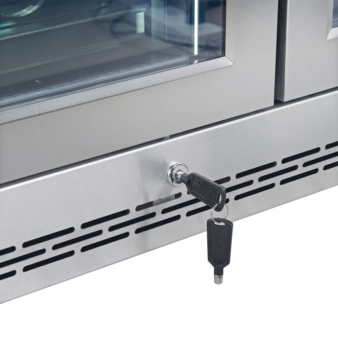 FORNO Abruzzo 48-Inch Dual Zones Wine Cellar, 102 Bottles, 24 cu. ft., Green Acrylic Holders & Black Shelves