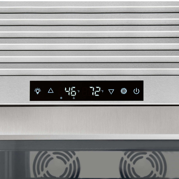 FORNO Abruzzo 48-Inch Dual Zones Wine Cellar, 102 Bottles, 24 cu. ft., Green Acrylic Holders & Black Shelves