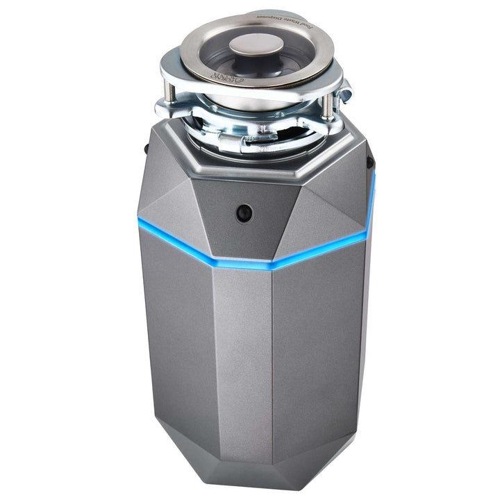 FORNO ACQUA BrightDIAMOND Black Onyx 1HP Super Quiet Garbage Disposal Corded with Motion Sensor Cabinet Light & Pre-Wired Air Switch