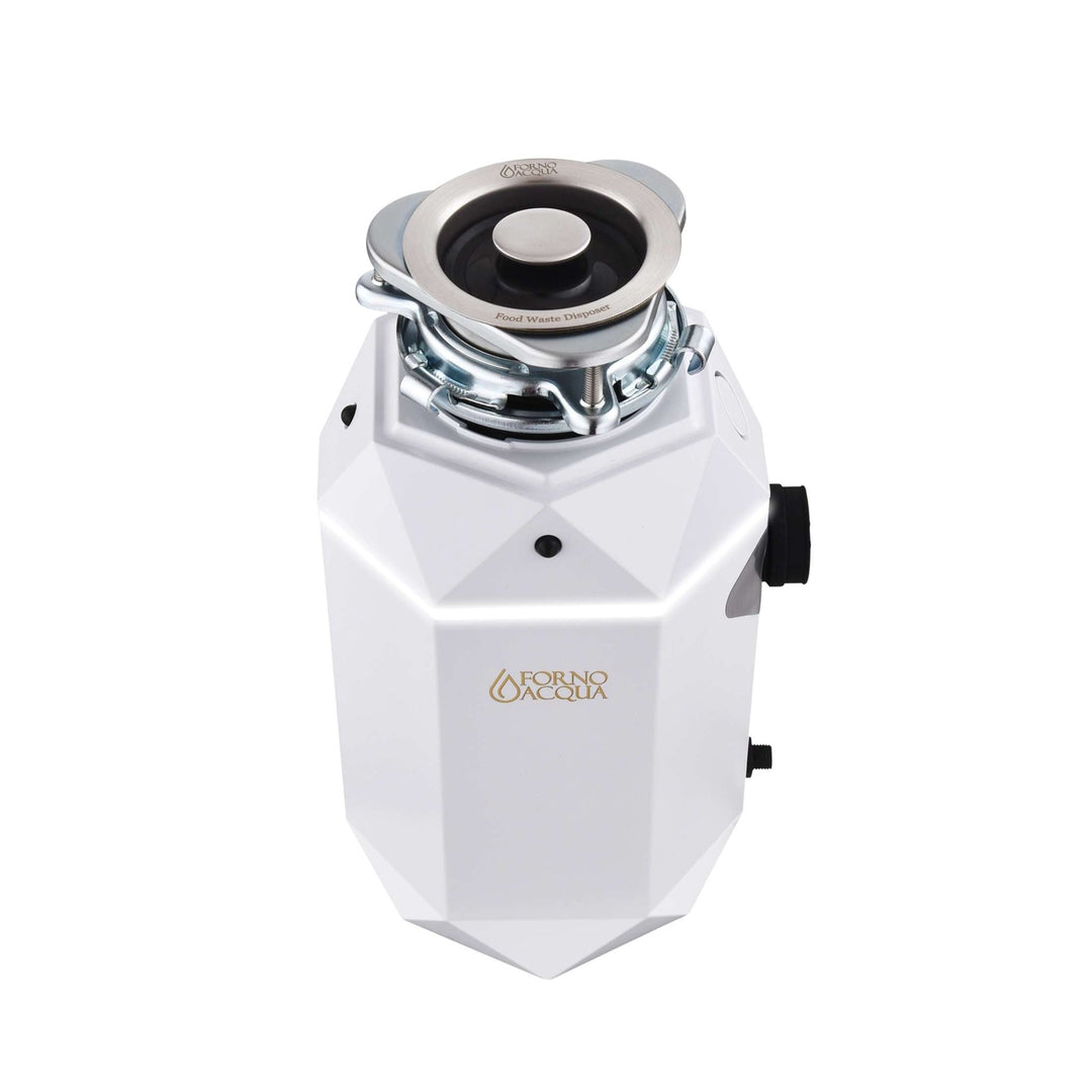 FORNO ACQUA BrightDIAMOND Moonstone 3/4HP Super Quiet Garbage Disposal Corded with Motion Sensor Cabinet Light & Pre-Wired Air Switch