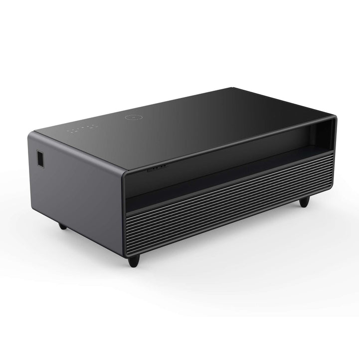 Forno Evoluto Tavolo 51-Inch Black Smart Coffee Table – Dual Refrigerator Drawers, Bluetooth 5.0 Audio, Wireless Charging & RGB Ambient Light