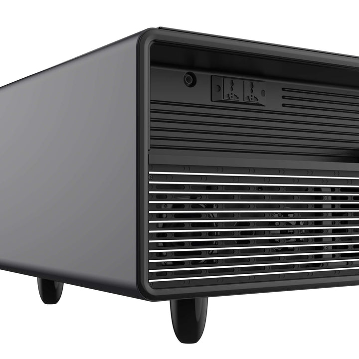 Forno Evoluto Tavolo 51-Inch Black Smart Coffee Table – Dual Refrigerator Drawers, Bluetooth 5.0 Audio, Wireless Charging & RGB Ambient Light