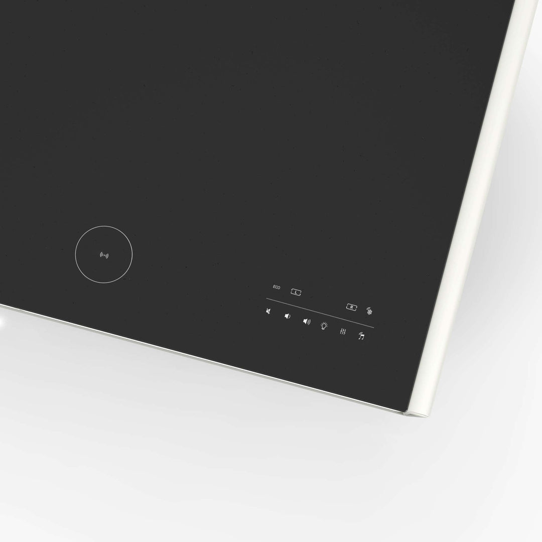 Forno Evoluto Tavolo 51-Inch White Smart Coffee Table – Dual Refrigerator Drawers, Bluetooth 5.0 Audio, Wireless Charging & RGB Ambient Light