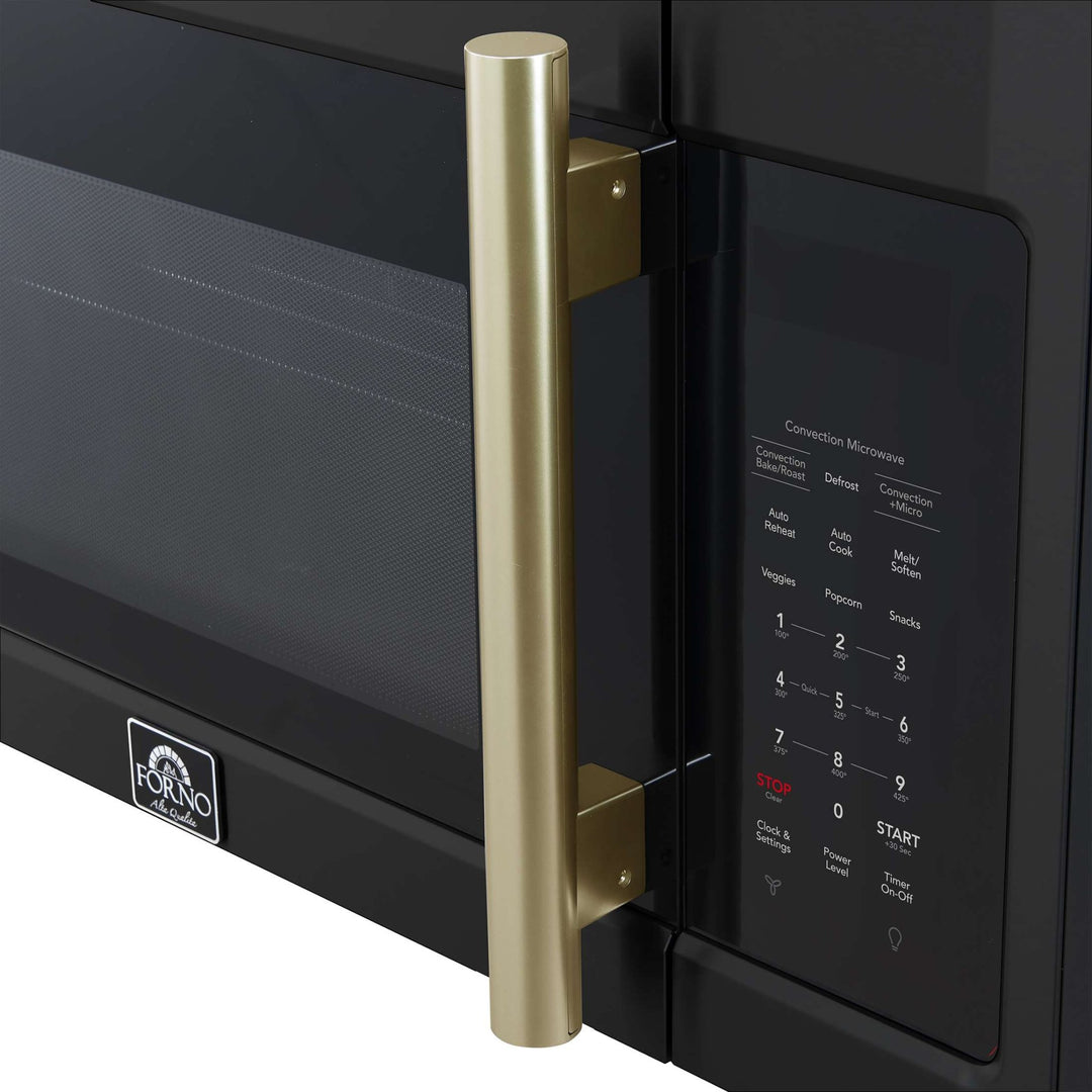 Forno Fornace 30-Inch Over the Range Convection Microwave, Black – 1.5 cu.ft, 300 CFM Vent, Touch Control, LED Light