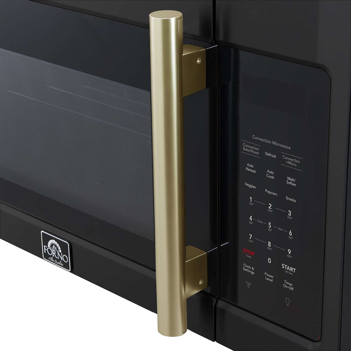 Forno Fornace 30-Inch Over the Range Convection Microwave, Black – 1.5 cu.ft, 300 CFM Vent, Touch Control, LED Light