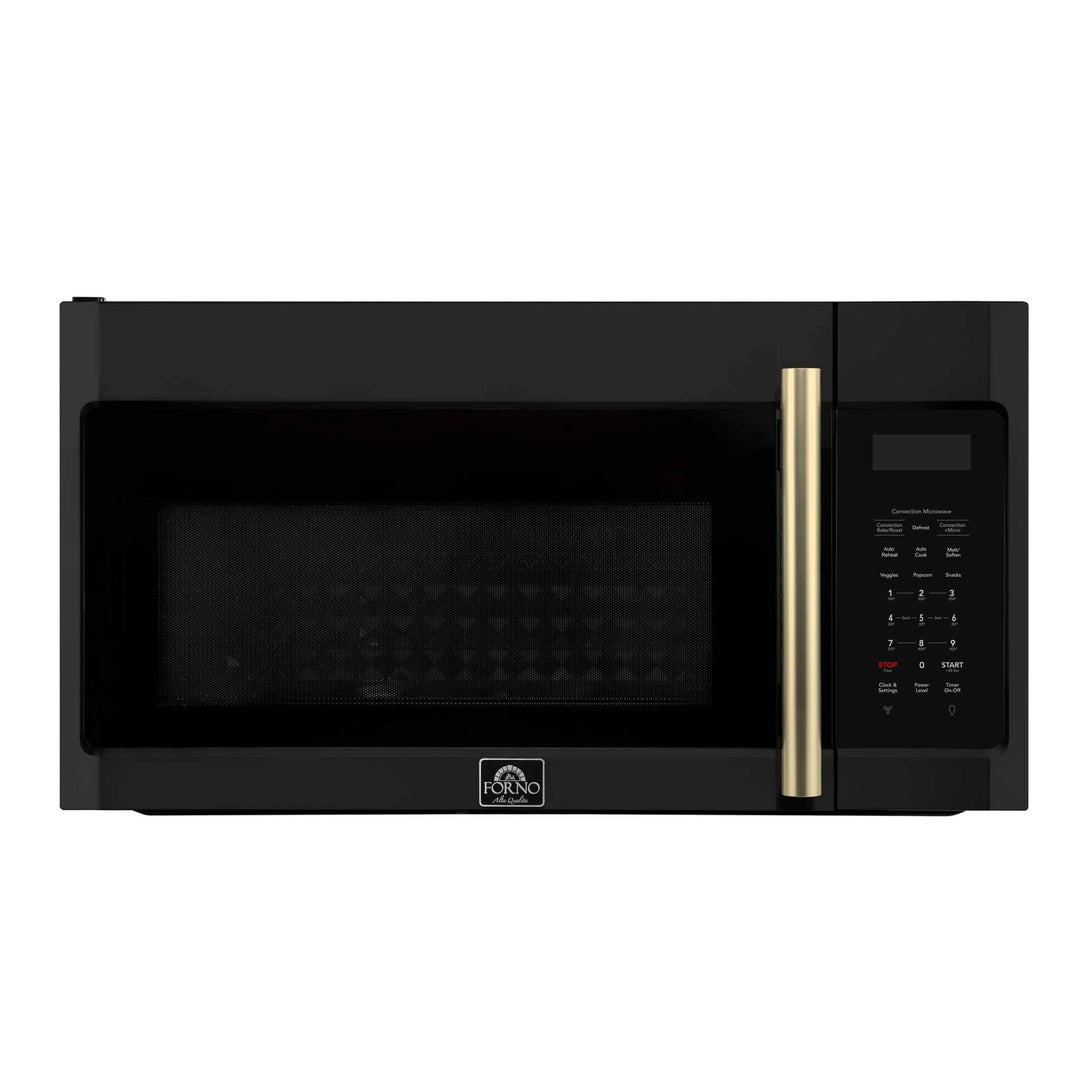 Forno Fornace 30-Inch Over the Range Convection Microwave, Black – 1.5 cu.ft, 300 CFM Vent, Touch Control, LED Light