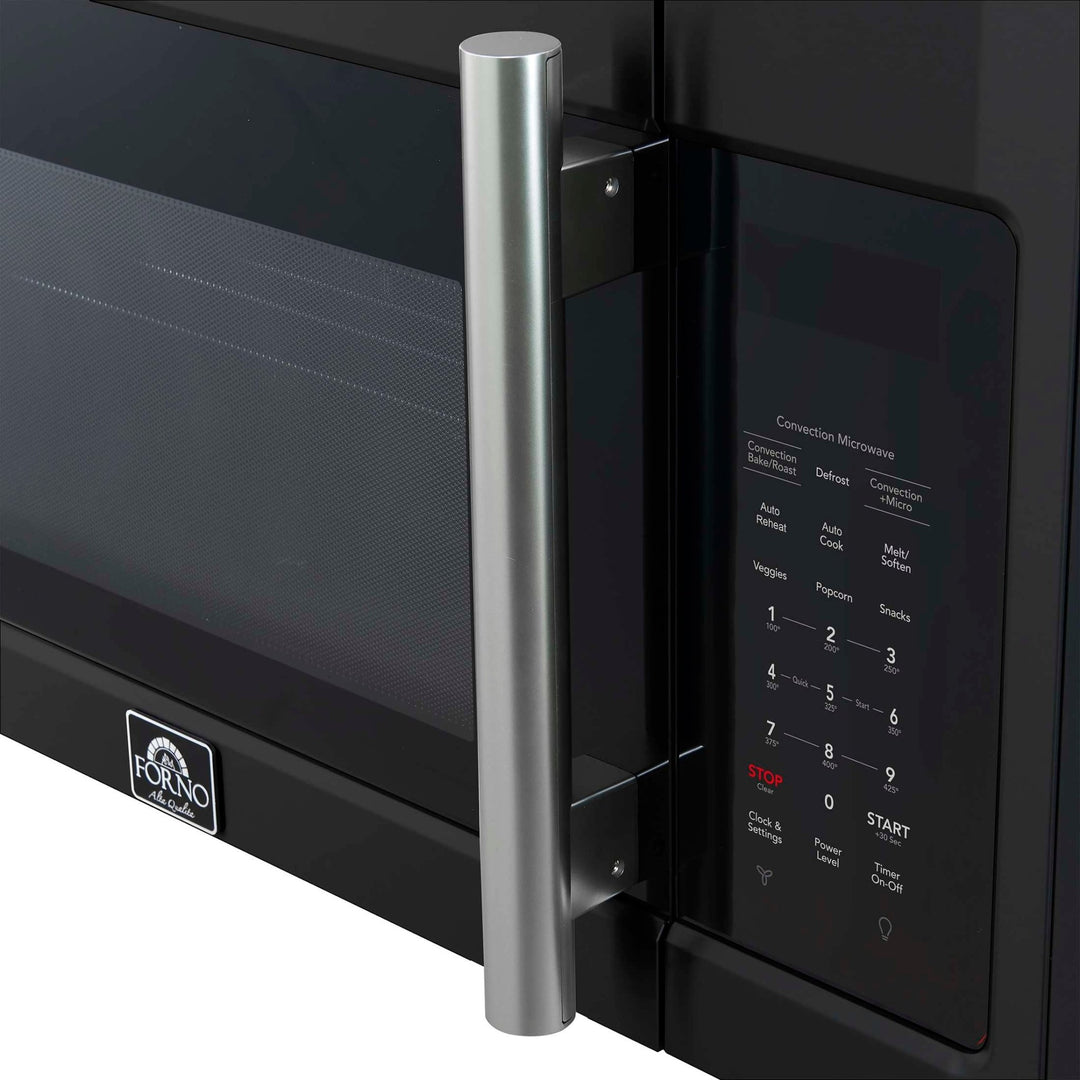 Forno Fornace 30-Inch Over the Range Convection Microwave, Black – 1.5 cu.ft, 300 CFM Vent, Touch Control, LED Light