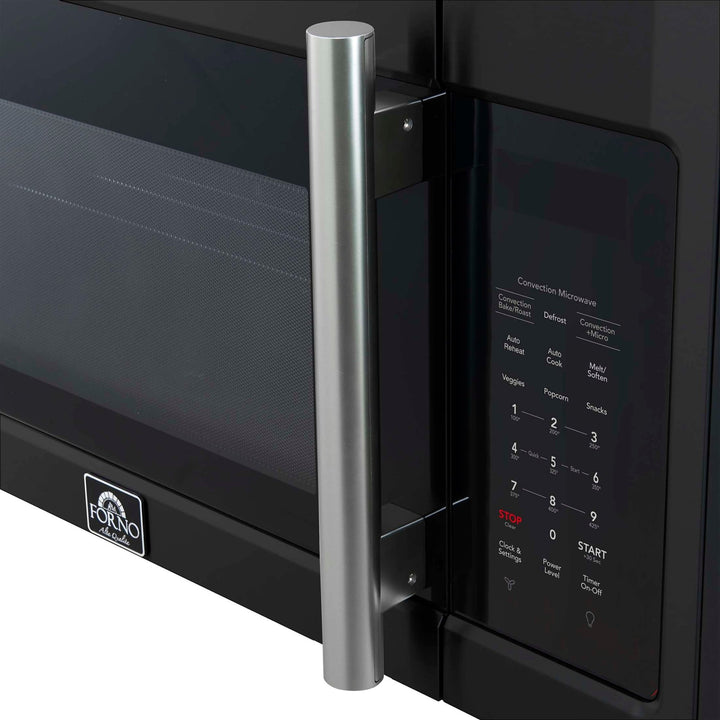 Forno Fornace 30-Inch Over the Range Convection Microwave, Black – 1.5 cu.ft, 300 CFM Vent, Touch Control, LED Light