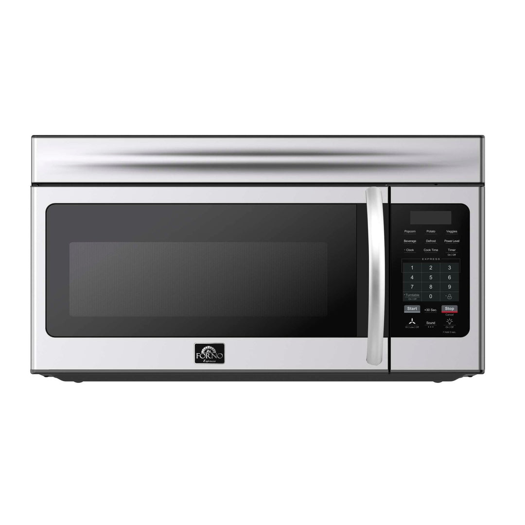 Forno Scalo 30-Inch Over the Range Microwave, Stainless Steel – 1.6 cu.ft, 300 CFM Vent, Touch Control, LED Light