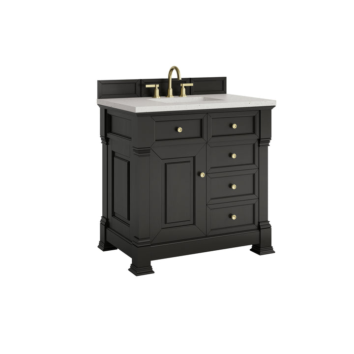 Brookfield 36" Single Vanity, Black Onyx w/ 3 CM Lime Delight Silestone® Top
