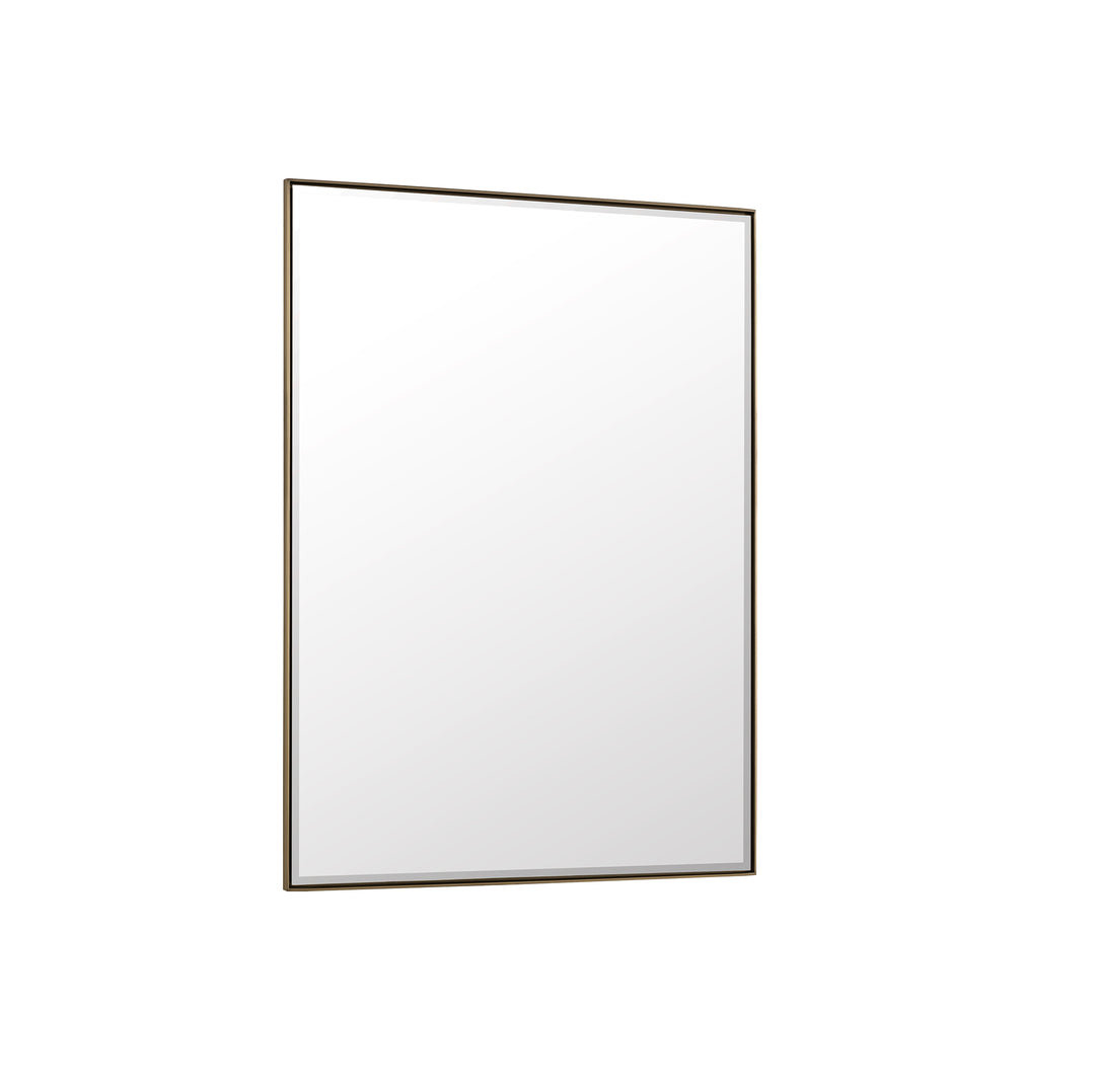 Rohe 30" Rectangular Mirror, Champagne Brass