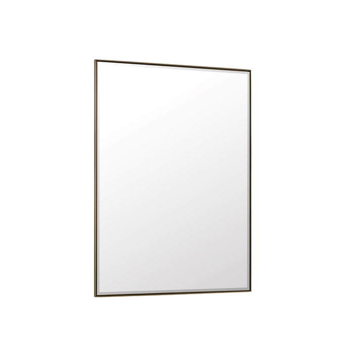 Rohe 30" Rectangular Mirror, Champagne Brass