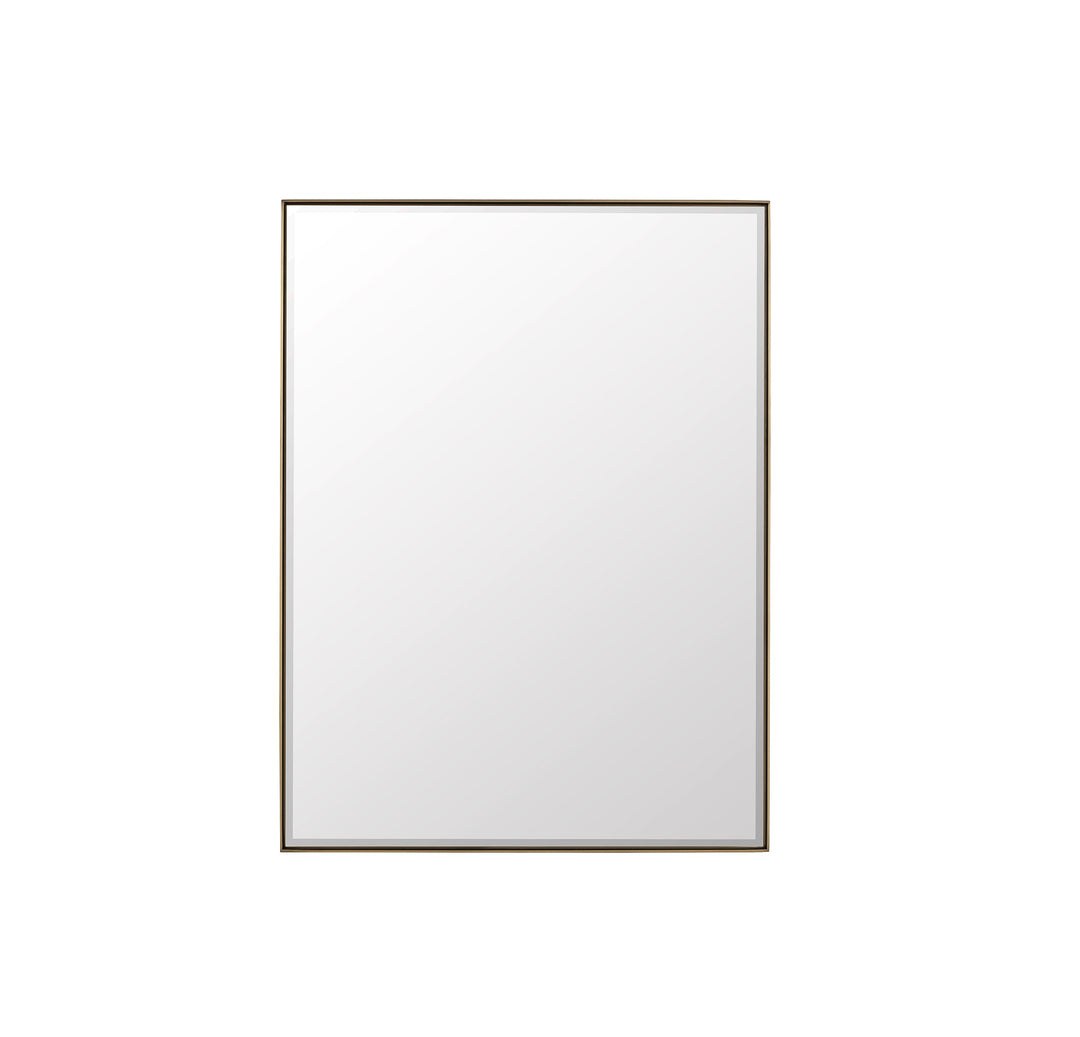 Rohe 30" Rectangular Mirror, Champagne Brass
