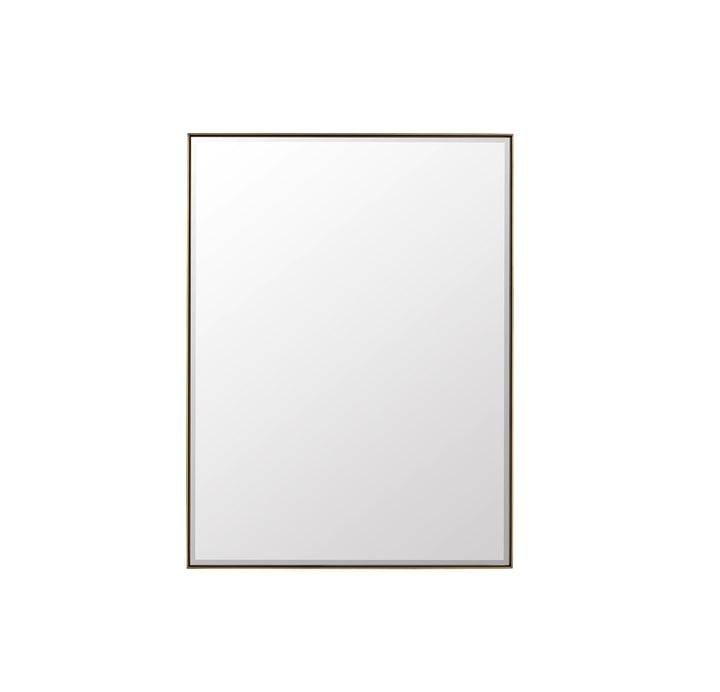Rohe 30" Rectangular Mirror, Champagne Brass
