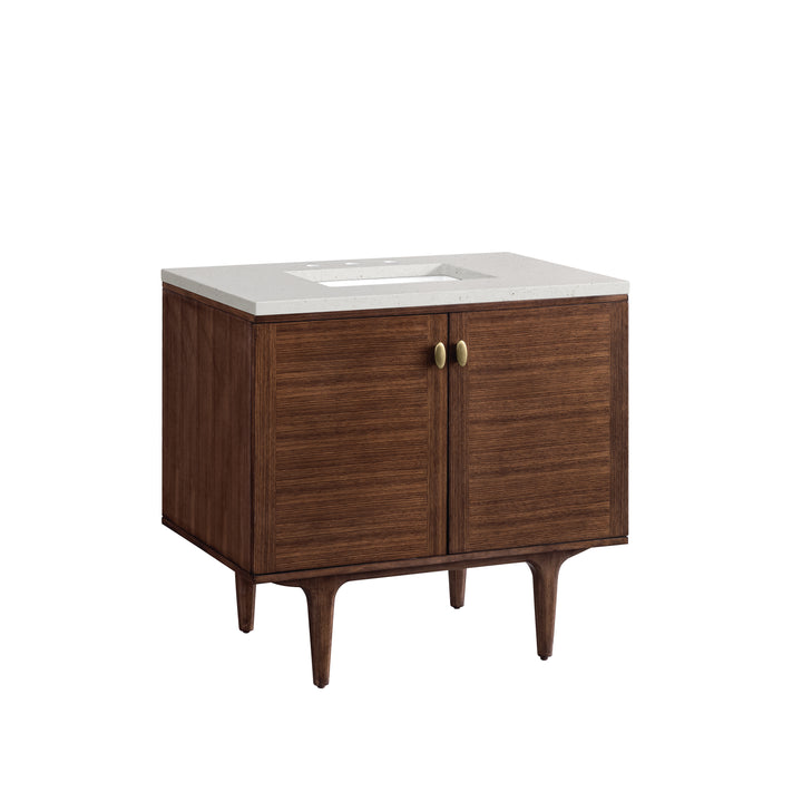 Amberly 36" Single Vanity, Mid-Century Walnut w/ 3 CM Lime Delight Top