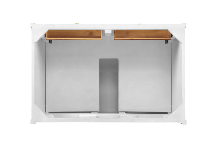 Chicago 36" Single Vanity, Glossy White, w/ 3 CM Arctic Fall Solid Surface Top