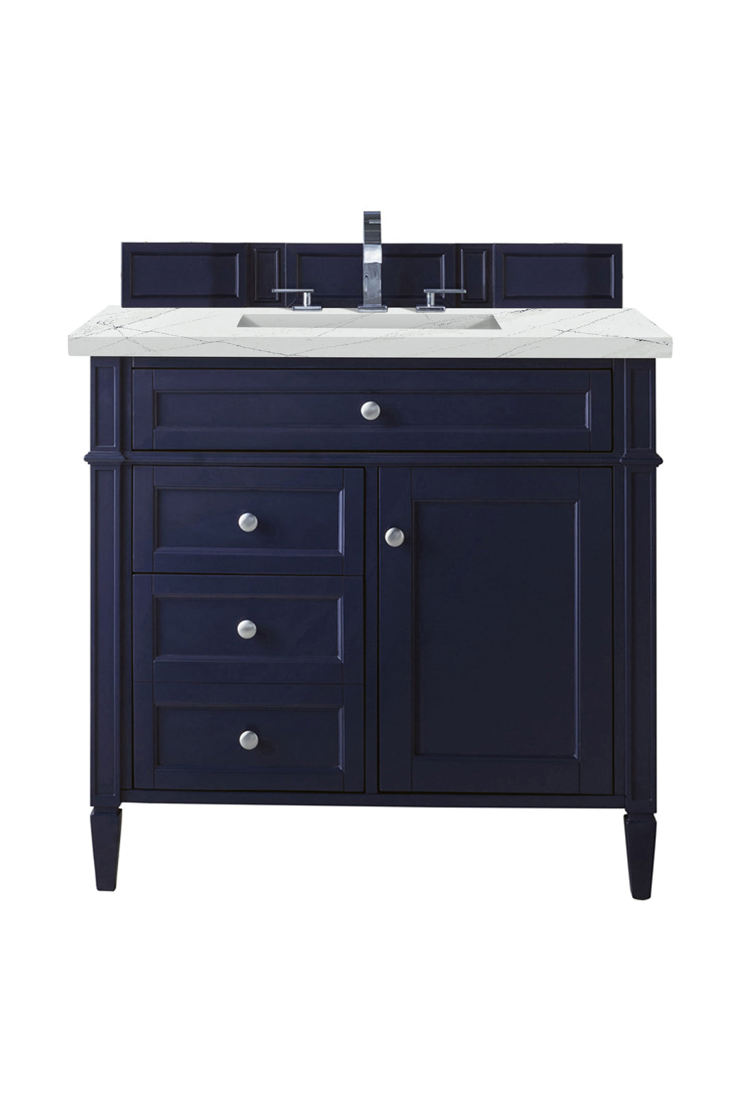 Brittany 36" Single Vanity, Victory Blue w/ 3 CM Ethereal Noctis Silestone Top