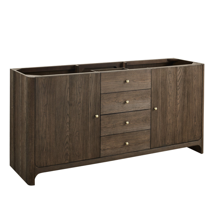 Gracyn 72" Double Vanity, Sable, w/ 3 CM White Zeus Quartz Top