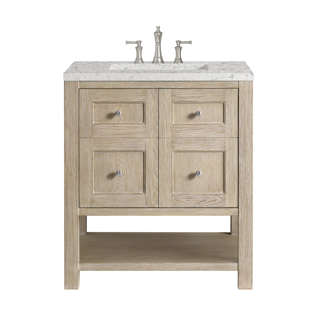 Breckenridge 30" Single Vanity, Whitewashed Oak w/ 3 CM Eternal Jasmine Pearl Silestone Top